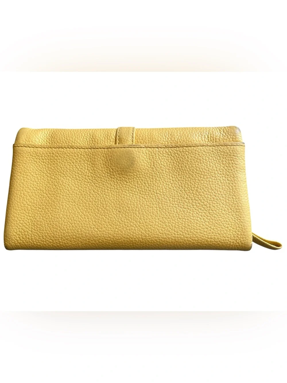 Brighton Nolita yellow pebbled leather wallet silver hardware magnetic closure